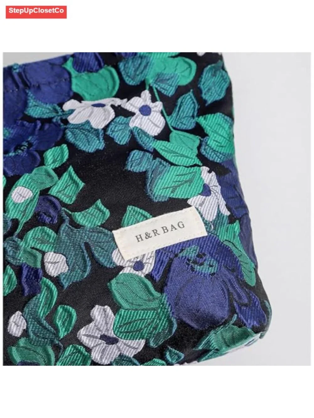Vintage Jacquard Cosmetic Bag Handheld Makeup Organizer Portable Toiletry